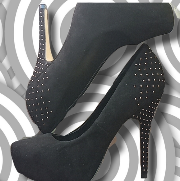 Stilettos black gold dots size 6 - Picture 1 of 7